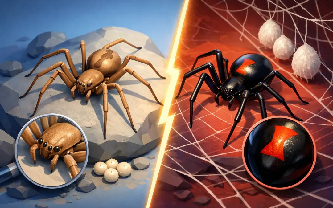 Araña violinista vs viuda negra: diferencias clave
